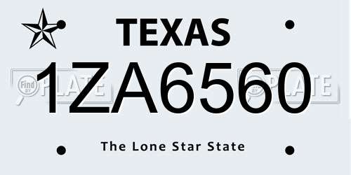 1ZA6560 Texas License Plate