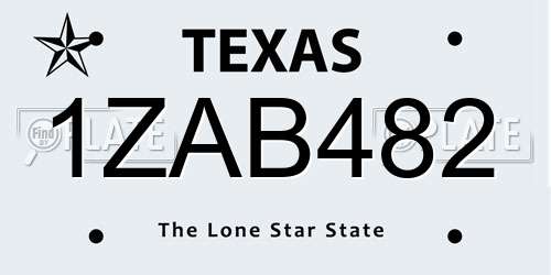 1ZAB482 Texas License Plate