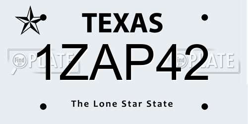 1ZAP42 Texas License Plate