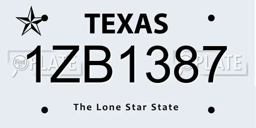 1ZB1387 Texas License Plate