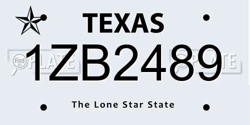 1ZB2489 Texas License Plate