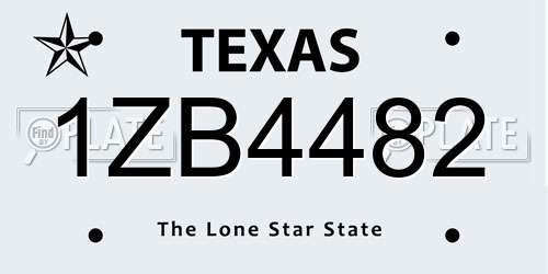 1ZB4482 Texas License Plate