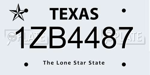 1ZB4487 Texas License Plate