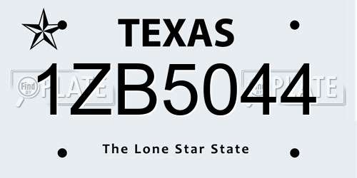 1ZB5044 Texas License Plate