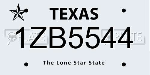 1ZB5544 Texas License Plate