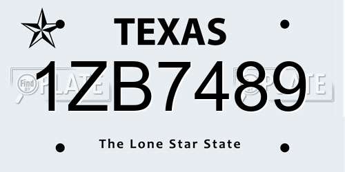 1ZB7489 Texas License Plate