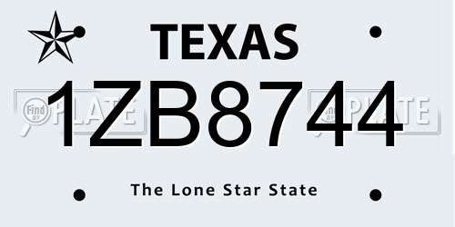1ZB8744 Texas License Plate