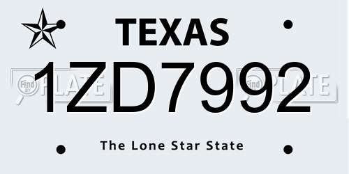 1ZD7992 Texas License Plate