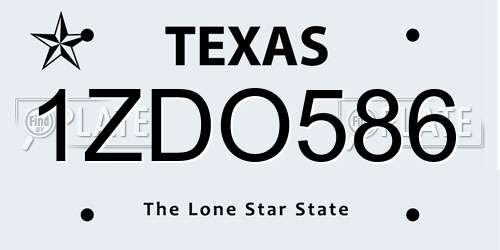 1ZDO586 Texas License Plate