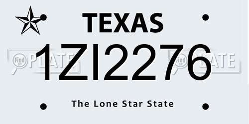 1ZI2276 Texas License Plate
