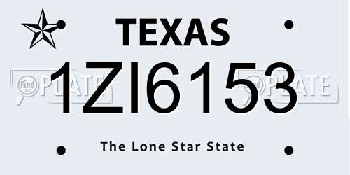 1ZI6153 Texas License Plate
