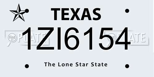 1ZI6154 Texas License Plate