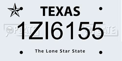 1ZI6155 Texas License Plate