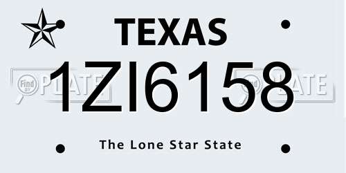 1ZI6158 Texas License Plate