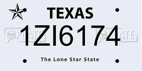 1ZI6174 Texas License Plate