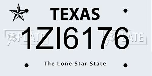 1ZI6176 Texas License Plate