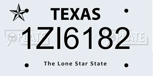1ZI6182 Texas License Plate