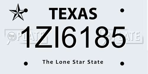 1ZI6185 Texas License Plate