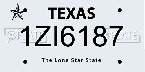 1ZI6187 Texas License Plate