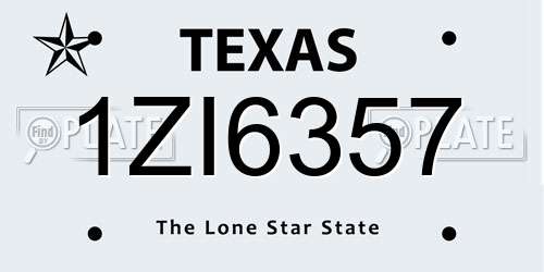 1ZI6357 Texas License Plate