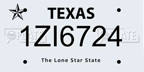1ZI6724 Texas License Plate