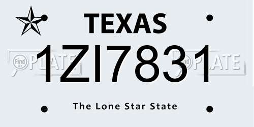 1ZI7831 Texas License Plate