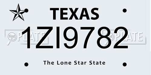 1ZI9782 Texas License Plate