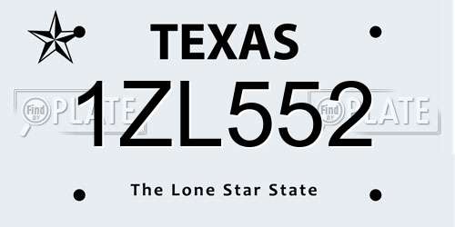 1ZL552 Texas License Plate