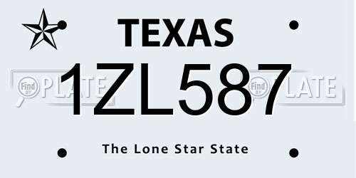 1ZL587 Texas License Plate
