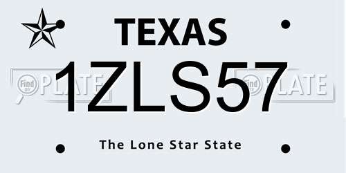 1ZLS57 Texas License Plate