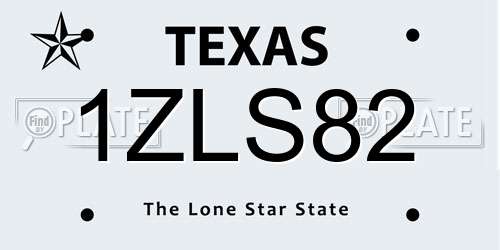 1ZLS82 Texas License Plate