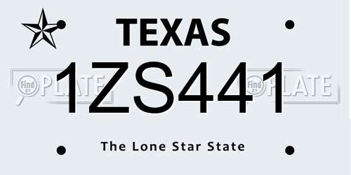1ZS441 Texas License Plate