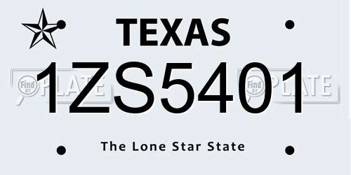1ZS5401 Texas License Plate