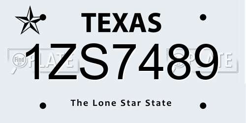 1ZS7489 Texas License Plate