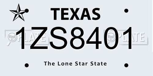 1ZS8401 Texas License Plate
