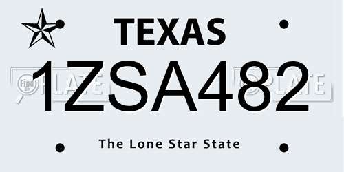 1ZSA482 Texas License Plate
