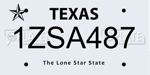 1ZSA487 Texas License Plate