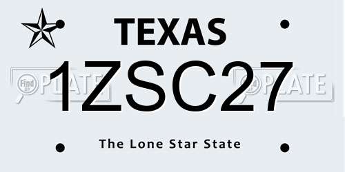 1ZSC27 Texas License Plate