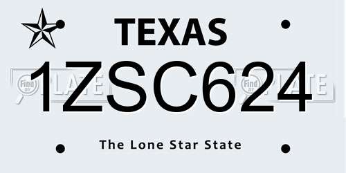 1ZSC624 Texas License Plate
