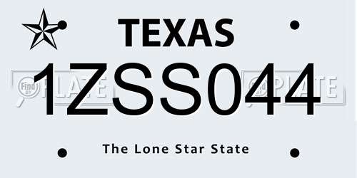 1ZSS044 Texas License Plate