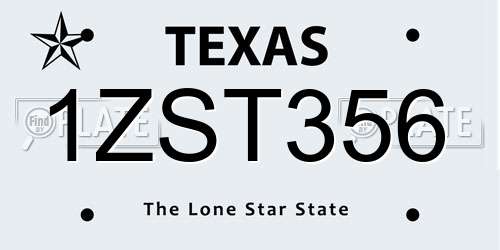 1ZST356 Texas License Plate