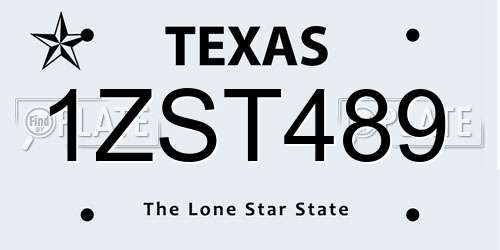1ZST489 Texas License Plate