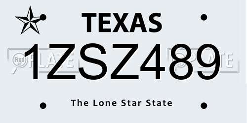 1ZSZ489 Texas License Plate