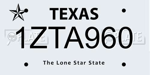1ZTA960 Texas License Plate