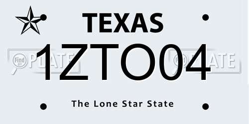 1ZTO04 Texas License Plate