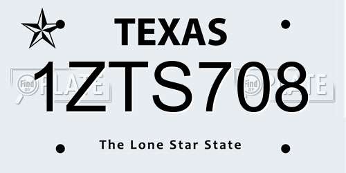 1ZTS708 Texas License Plate