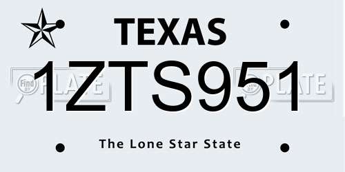 1ZTS951 Texas License Plate
