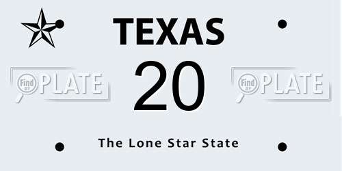 20 Texas License Plate