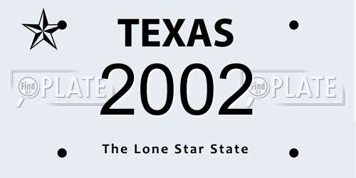 2002 Texas License Plate