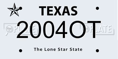 2004OT Texas License Plate